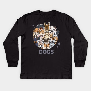 Dogs Kids Long Sleeve T-Shirt
